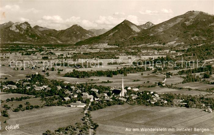 Au Inn Fliegeraufnahme mit Wendelstein und Inntaler Bergen