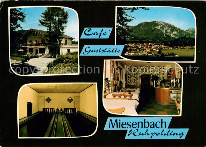 Ruhpolding Bayern Cafe Gaststaette Miesenbach Kegelbahn Gaststube Panorama