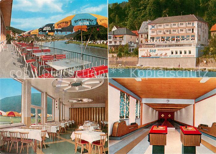 Neckarsteinach Hotel Restaurant Schiff Uferterrasse Gaststube Kegelbahnen