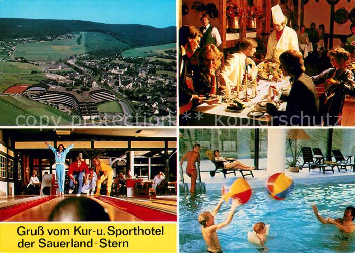 Willingen Sauerland Fliegeraufnahme Kur und Sporthotel Sauerland Stern Kegelbahn