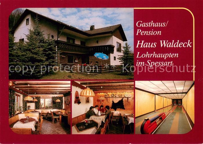 Lohrhaupten Gasthaus Pension Haus Waldeck Gastraeume Kegelbahn