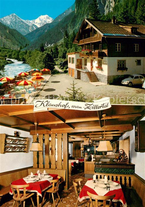 Mayrhofen Zillertal Alpengasthof Klaushof Terrasse Gaststube