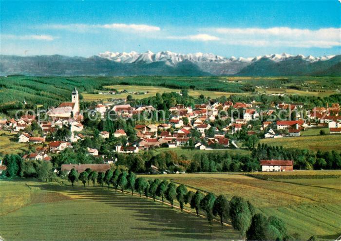 Ebersberg Oberbayern Blick vom Aussichtsturm auf Kaisergebirge und Grossvenedige