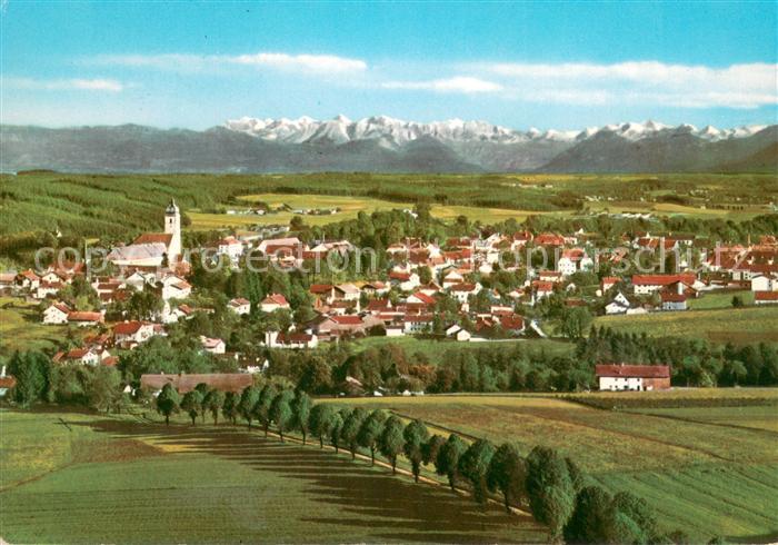 Ebersberg Oberbayern Blick vom Aussichtsturm auf Kaisergebirge und Grossvenedige