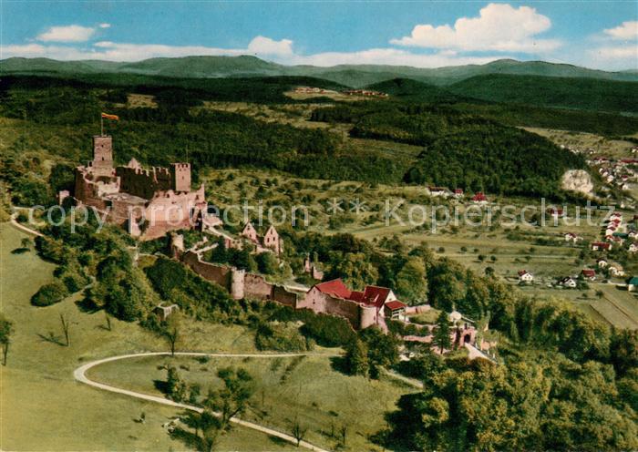 LoeRRACH Baden BW Fliegeraufnahme mit Burgruine Roetteln