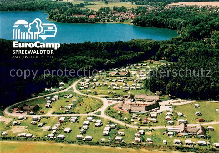 Gross Leuthen EuroCamp Spreewaldtor am Gross Leuthener See Fliegeraufnahme