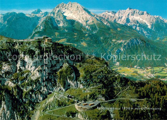 Kehlsteinhaus Fliegeraufnahme mit Watzmann und Hochkalter