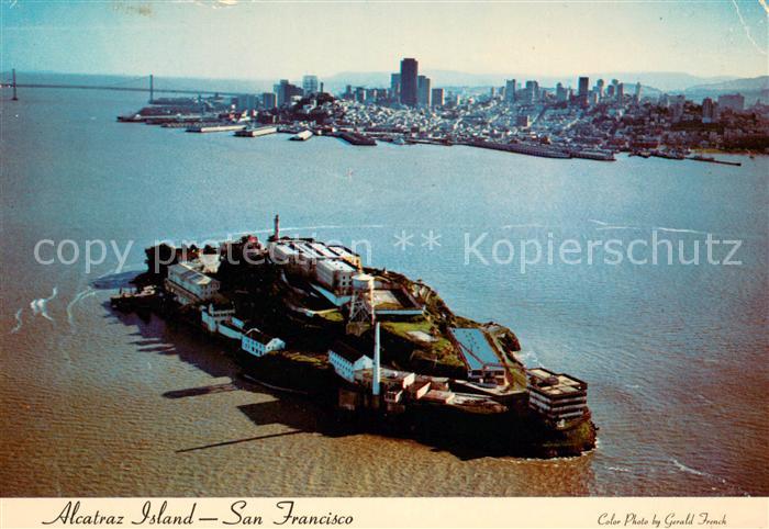 San Francisco California Alcatraz Island Air view