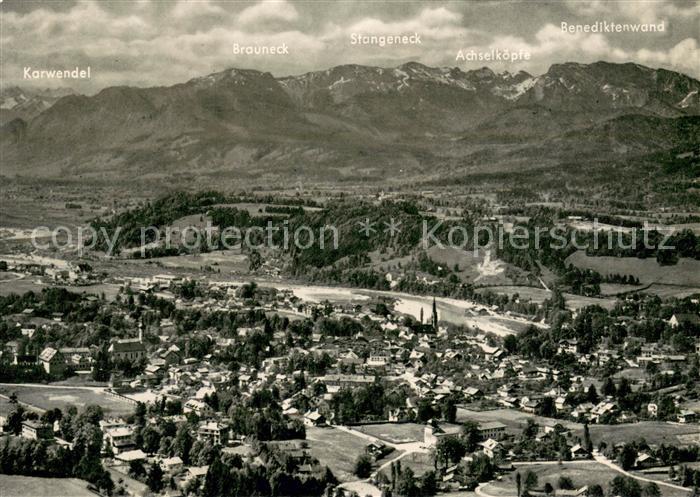 Bad Toelz Fliegeraufnahme mit Isartal und Benediktenwand