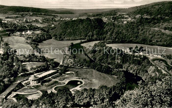 Heimbach Eifel Panorama Luftkurort Blick auf Schwimmbad und Rur