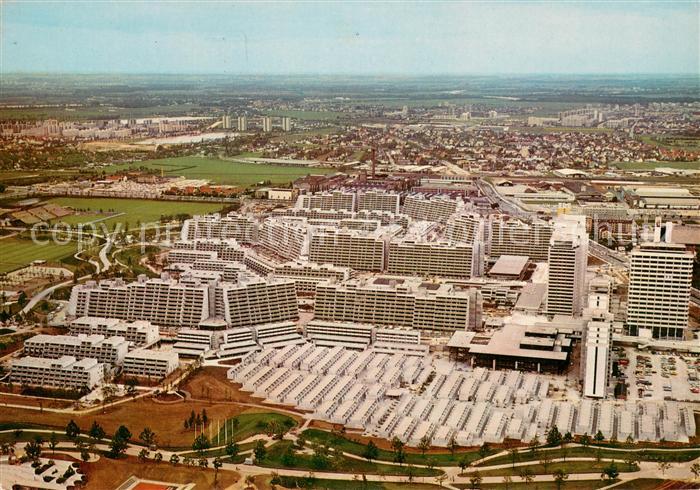 Muenchen Bayern Olympiastadt Olympisches Dorf Fliegeraufnahme