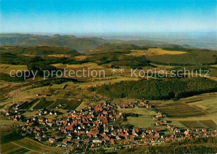 Wuertingen im Hintergrund Zellertal Echaztal und Schoenberg Fliegeraufnahme