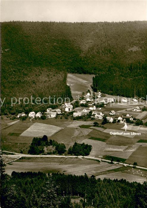 Schoenegruend Blick ins Tal zum Gasthof zum Loewen im Murgtal Schwarzwald