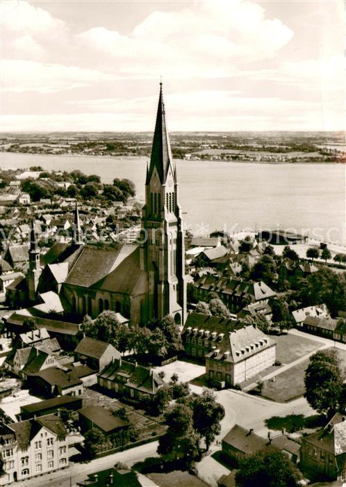 Schleswig Schlei Ortsmitte mit Kirche Fliegeraufnahme