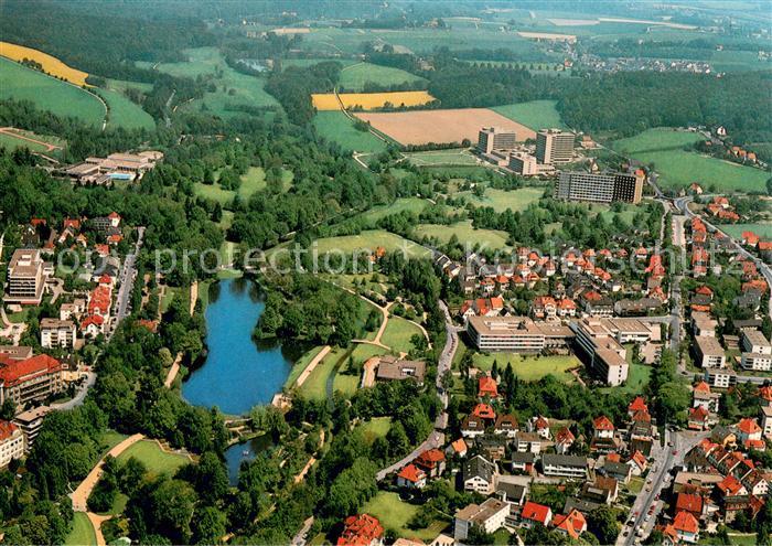 Bad Salzuflen Blick auf den Kurpark und Kurkliniken Fliegeraufnahme