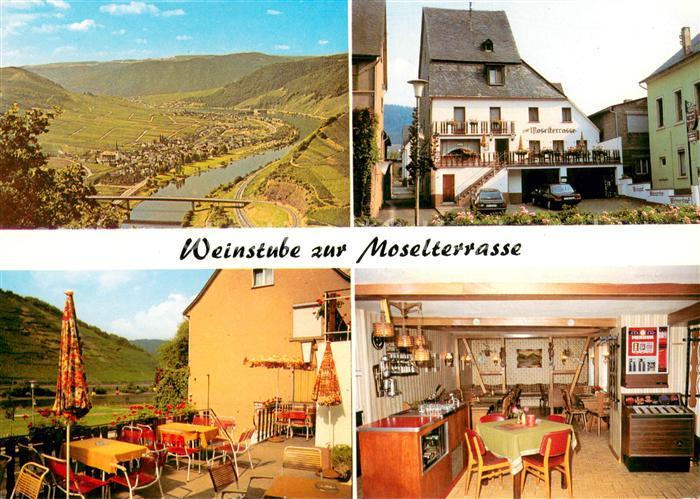 Bruttig Mosel Weinstube zur Moselterrasse Panorama Moseltal
