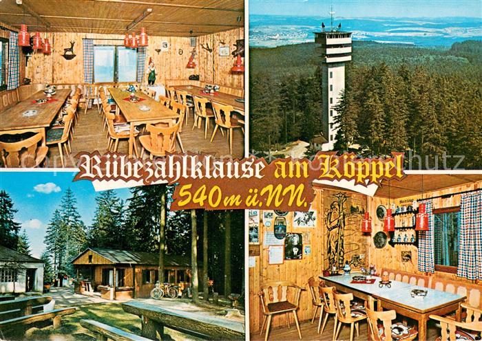 Montabaur Westerwald Rastplatz am Aussichtsturm Ruebezahlklause am Koeppel