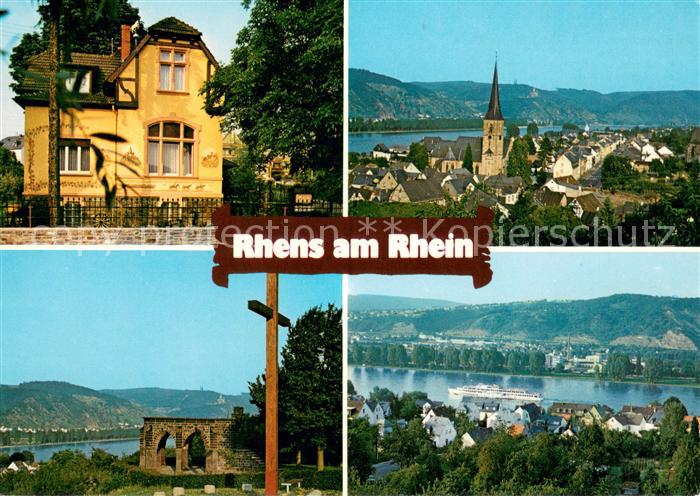 Rhens Cafe Restaurant Hotel Rheinterrasse Gaestehaus am Rhein Blick ins Rheintal