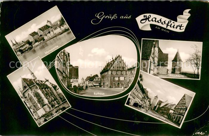 Hassfurt Mainpartie Ritterkapelle Rathaus Froschturm Hauptstrasse