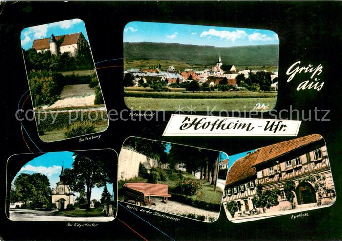 Hofheim Unterfranken Bettenburg Panorama Am Kapellentor Stadtmauerpartie Apothek