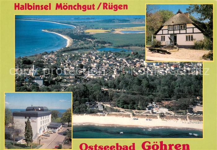 Goehren Ruegen Panorama mit Halbinsel Moenchgut Hotel Nordperd Moenchgut Museum