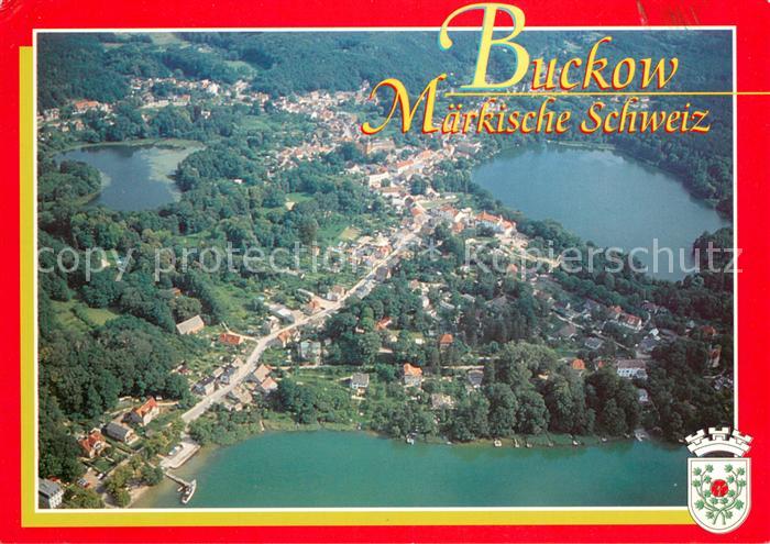 Buckow Maerkische Schweiz Bad Fliegeraufnahme mit Schermuetzelsee Griepensee und