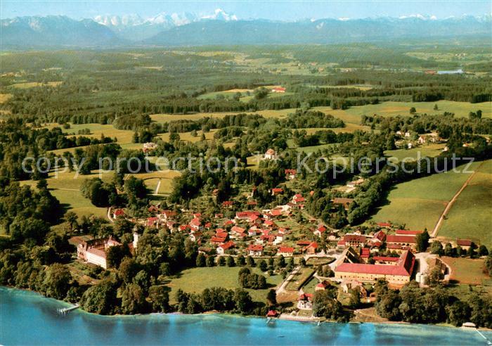 Bernried Starnberger See Fliegeraufnahme mit Zugspitze