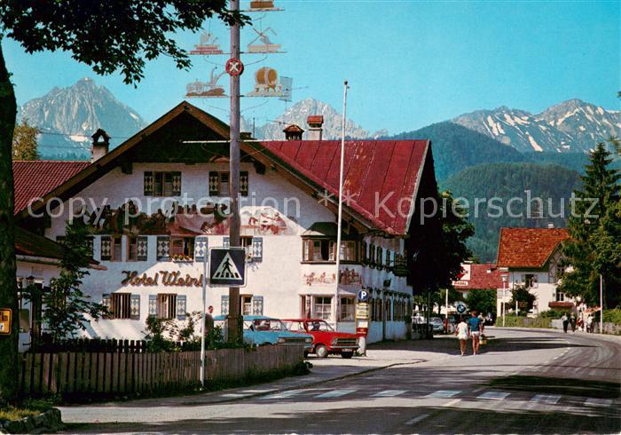 Schwangau Ortspartie mit Gehrenspitze Koellespitze und Schlicke