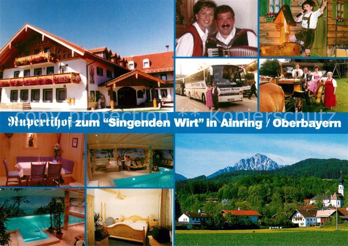 Ainring Hotel Rupertihof zum Singenden Wirt Gastraeume Hallenbad Zimmer Pferdeku