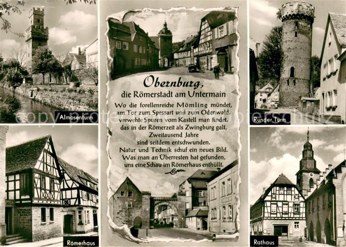 Obernburg Main Almosenturm Roemerhaus Runder Turm Rathaus Stadttor