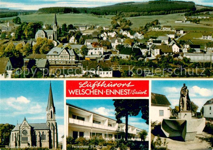 Kirchhundem Panorama St Johanneskirche Ferienheim St Marien Brunnen