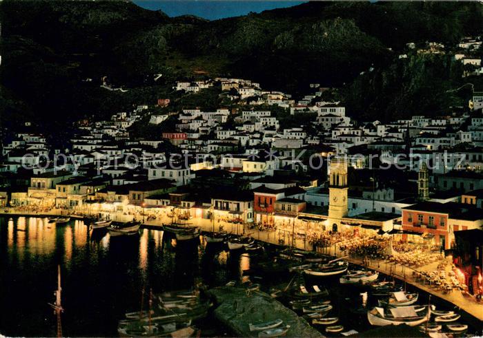 Hydra Greece Ufer bei Nacht
