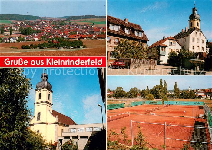 Kleinrinderfeld Panorama Kirche Brunnen Tennisplaetze