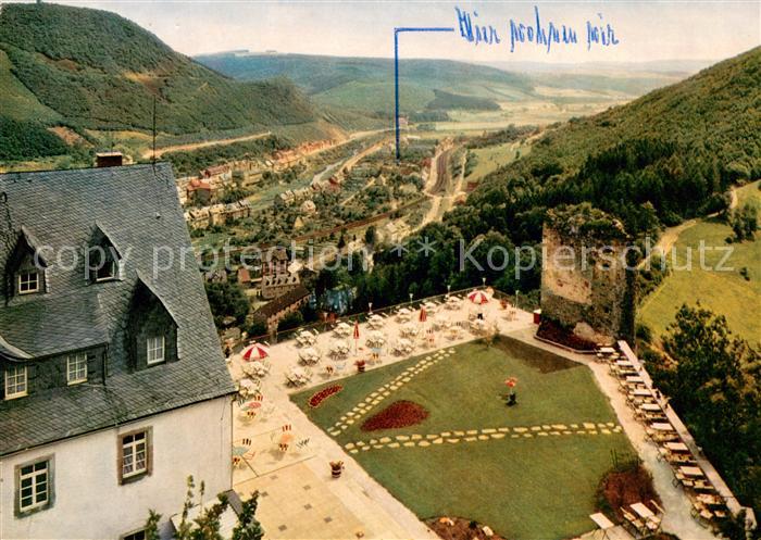 Kirn Nahe Fliegeraufnahme mit Kyrburg