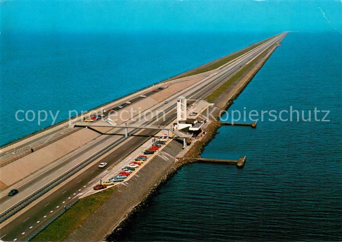 Niederlande Monument Afsluitdijk Fliegeraufnahme
