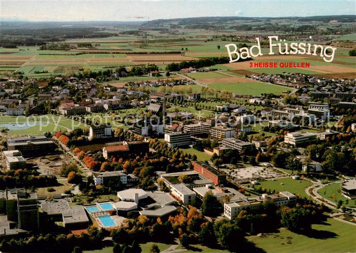 Bad Fuessing Fliegeraufnahme mit Thermalbad Kurmittelhaus Kurpark und Freizeitpa