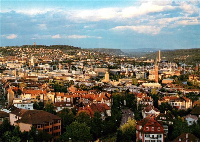 Pforzheim Innenstadt von der Aussichtskanzel des Wasserturms auf dem Rod