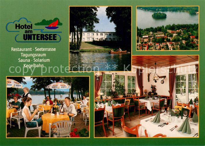 Bantikow Hotel am Untersee Restaurant Seeterrasse Fliegeraufnahme