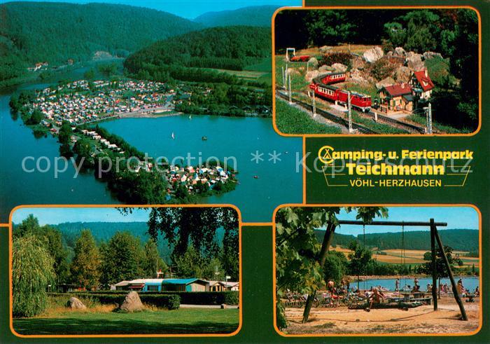 Herzhausen Edersee Camping und Ferienpark Teichmann Fliegeraufnahme Modelleisenb