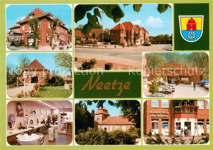 Neetze Geschaeftswelt am Dorfplatz mit Altenheim Malso in Suettorf