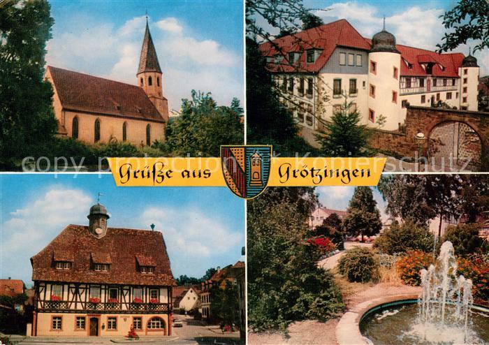 Groetzingen Karlsruhe Kirche Schloss Rathaus Brunnen