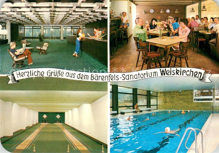 Weiskirchen Saar Baerenfels Sanatorium Rezeption Gastraum Kegelbahn Hallenbad