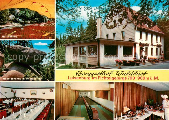 Luisenburg Berggasthof Waldlust Naturbuehne Napoleonhut im Felslabyrinth Speises