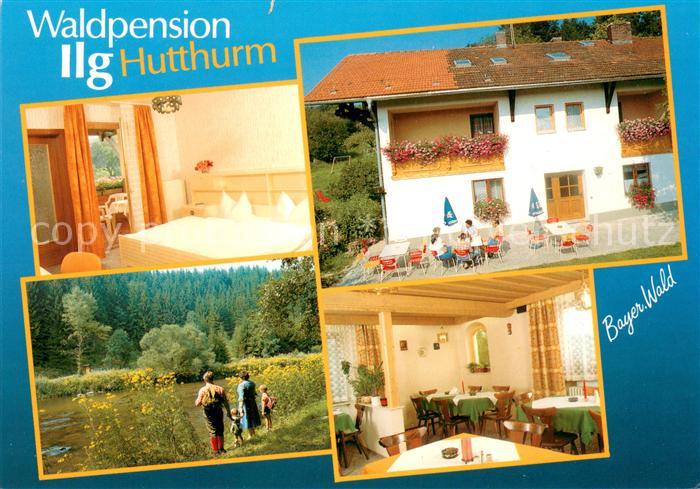 Hutthurm Waldpension Ilg Terrasse Weiher Gaststube