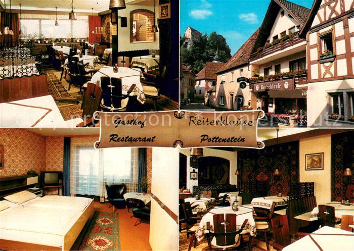 Pottenstein Oberfranken Gasthof Restaurant Reiterklause Gastraeume Zimmer