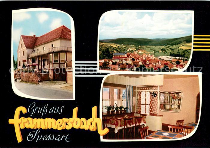 Frammersbach Terrassengaststaette Kessler Gaststube Panorama