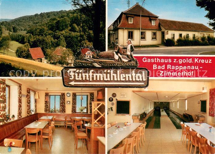 Bad Rappenau Gasthaus zum Goldenen Kreuz Fuenfmuehlental Gaststube Kegelbahn