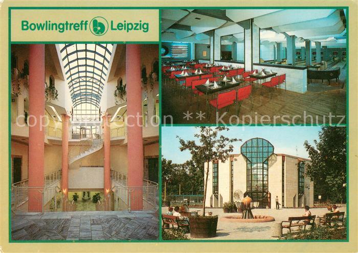 LEIPZIG Sachsen Bowlingtreff Eingangshalle mit Cafe Venus Kleine Halle mit Resta