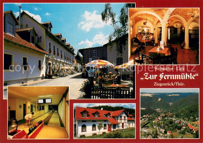 Ziegenrueck Weinkeller Cafe Zur Fernmuehle Terrasse Kegelbahn Panorama