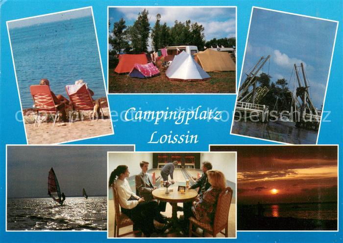 Loissin Pommern Campingplatz Loissin Ziehbruecke Strand Kegelbahn Surfer